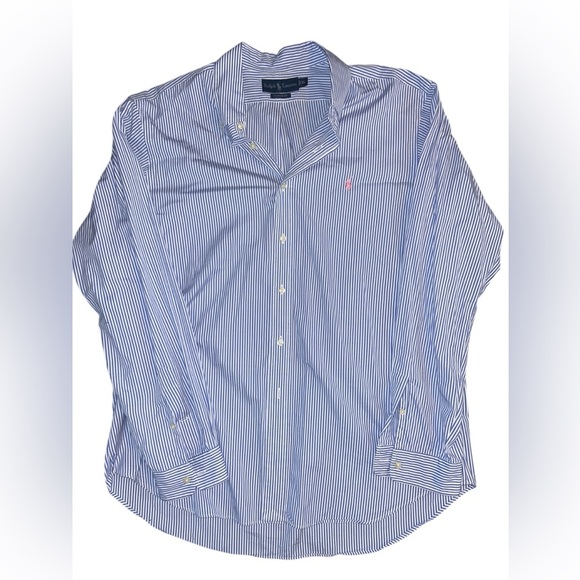 Ralph Lauren Blue Dress Shirt with Crisp Collar - Picture 3 of 6